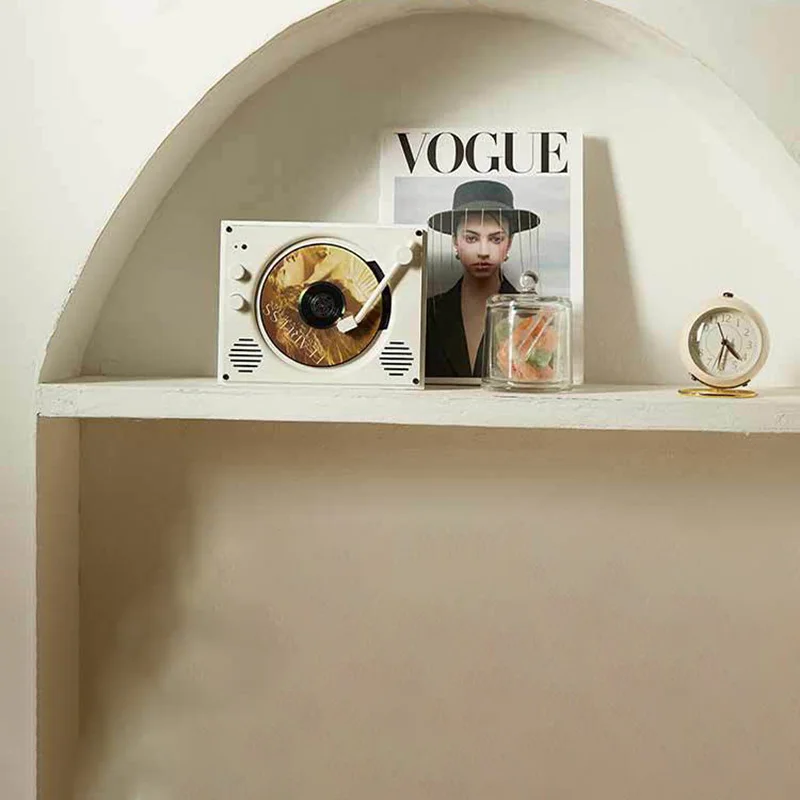 New Retro wall-mounted CD player player listen to albums English Bluetooth playback repeat record white home CD