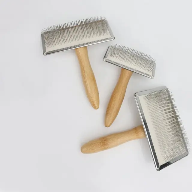 Metal Pet Hair Remover Comb Pet Massage Durable Dog Brush Ergonomic Handle Slicker Brush for Cats Hair Knot Opening 2
