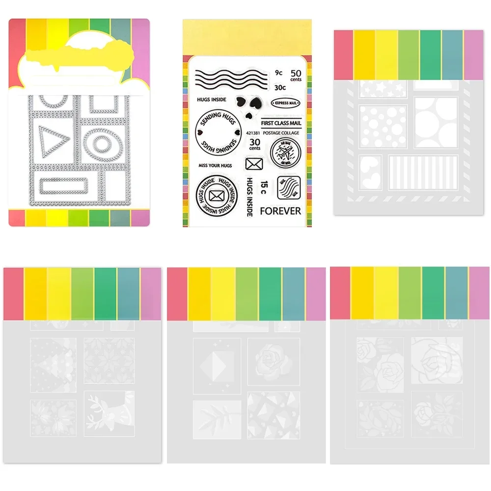 Love Valentine's Day Element Plastic Stencils Rose Flower Pattern Paint Plate For DIY Scrapbooking Photo Album Card Making Craft