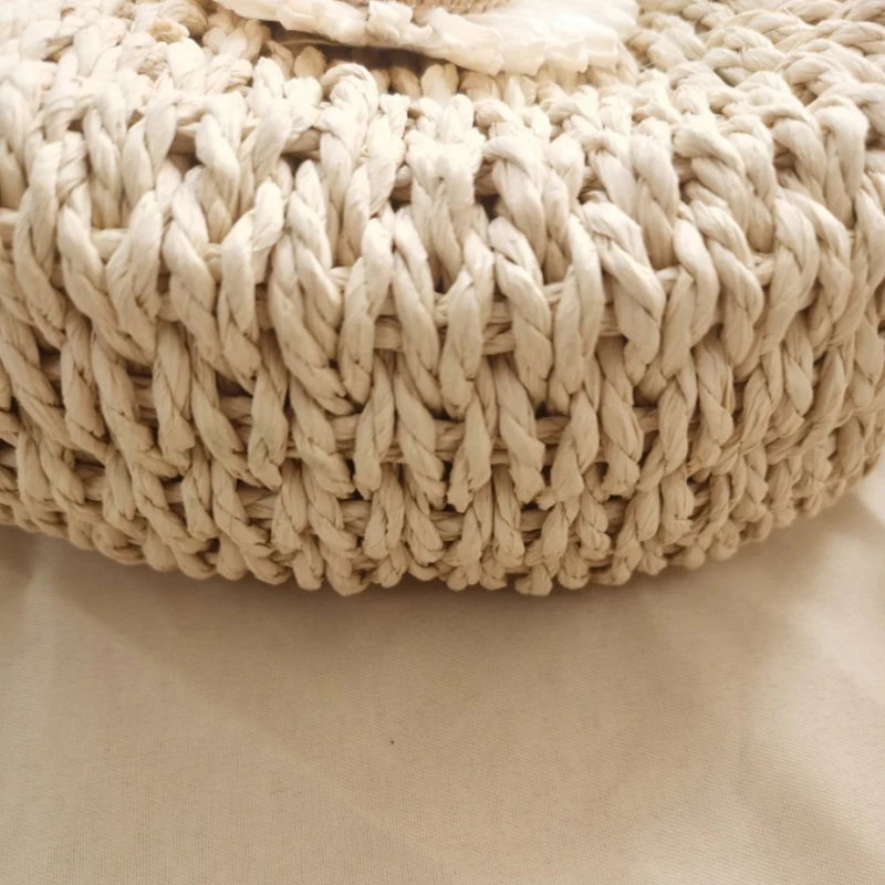 Summer Handmade Bags for Women Beach Weaving Ladies Straw Bag Wrapped Beach Bag Moon shaped Top Handle Handbags Totes