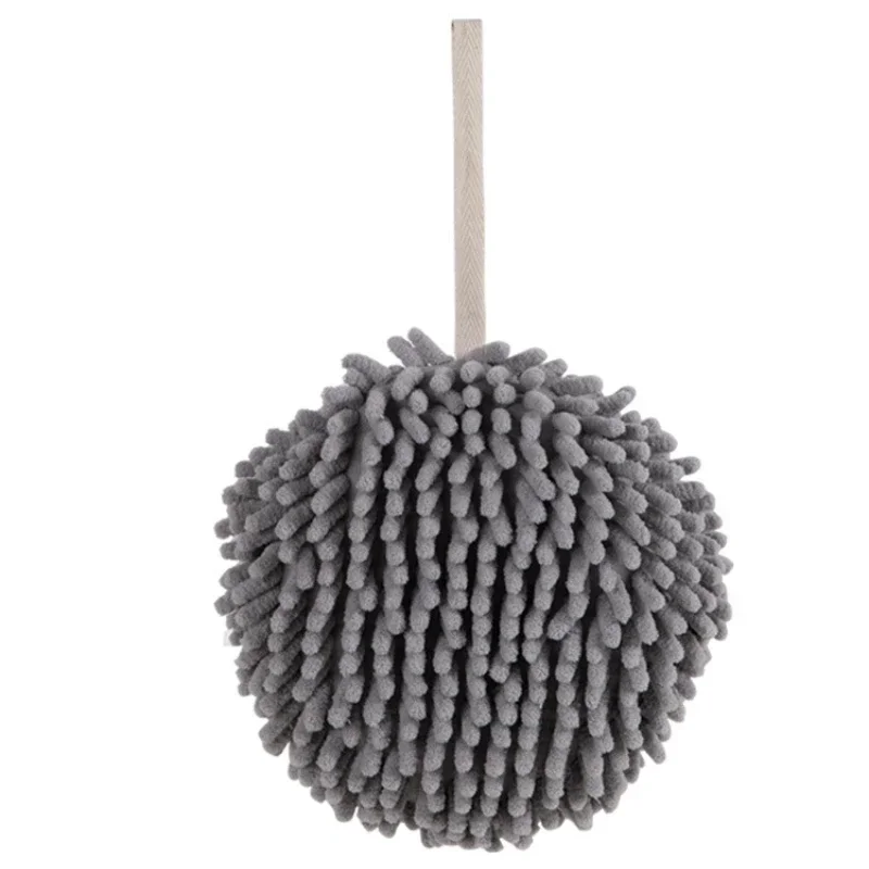 Microfiber Towels Chenille Hand Towels Kitchen Bathroom Hand Towel Ball with Hanging Loops Quick Dry Soft Absorbent