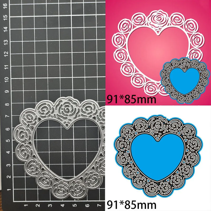 

Heart Rose flower Metal Cutting Dies Stencil Template Scrapbooking Embossing Paper Cards Album Making Decora Craft Dies Cut