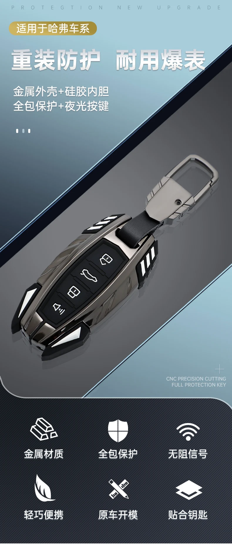 Nuova copertura della cassa della chiave a distanza dell'automobile della lega Shell per Great Wall Haval Hover H6 H7 H4 H9 F5 F7 H2S supporto della protezione accessori senza chiave - S3e6654958e8943e9ad8ef88e14acb600U