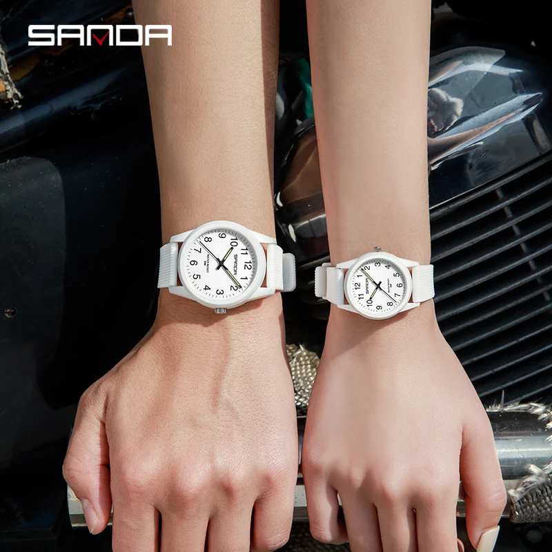 Fashion Sanda Top Brand Simple Quartz Original Women Men Wristwatch Waterproof Outdoor Clock New Style Students Wrist Watches 4