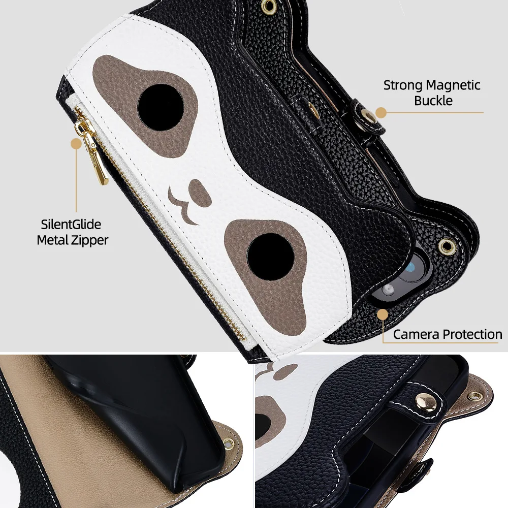 Leather Flip Wallet Phone Case with Card Slots - Universal Fit