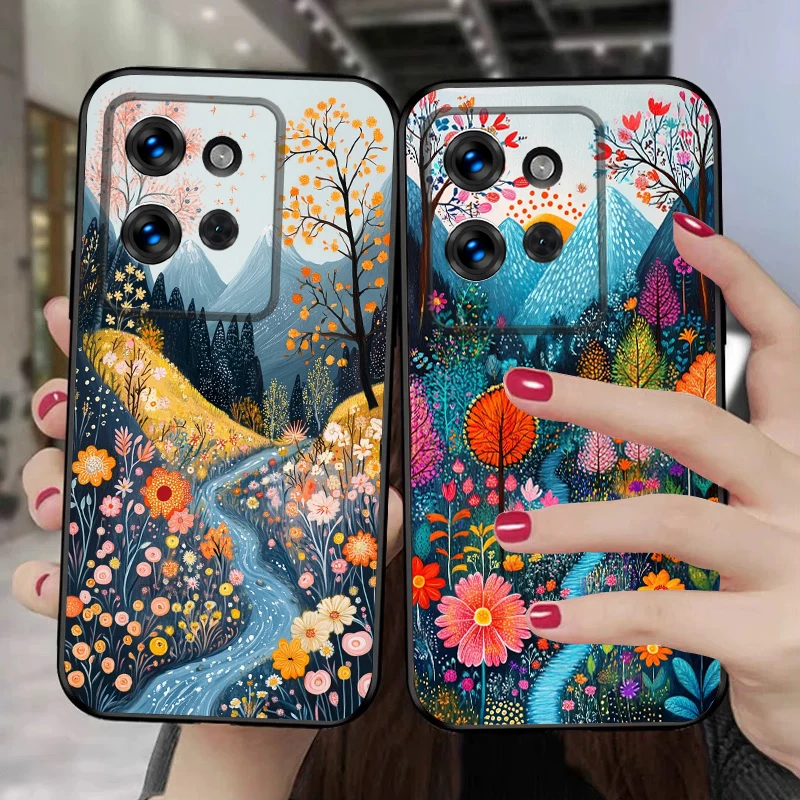Abstract Landscape Silicone Soft Phone Case