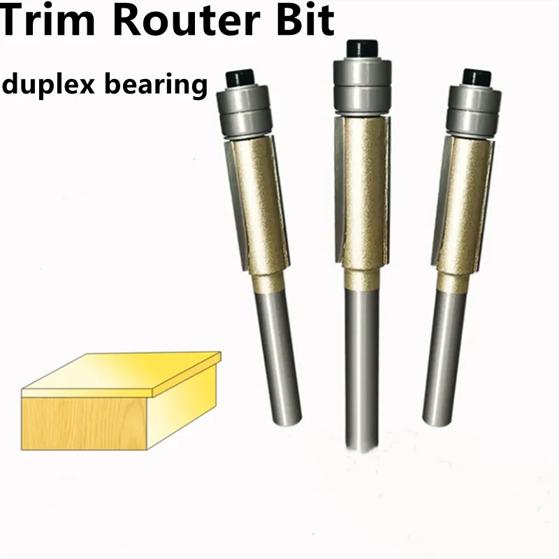 6,35mm Fräserkopf Duplex-Trimmer für Holzbearbeitung Kantenfräser Wolframkarbid CNC-Holzfräser 1 Stück