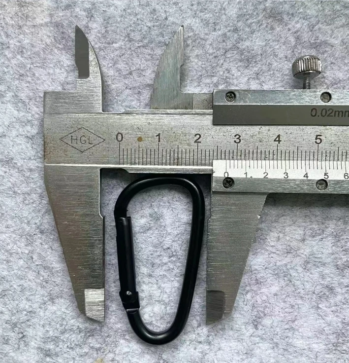 10 Stück schwarzer Aluminium-Karabiner D-Ring Schlüsselanhänger Clip Camping Schlüsselanhänger Karabinerhaken Outdoor-Reiseset Campingausrüstung – Detail 2