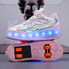 Roller Skate Shoes 4 Wheels Sneakers Children Boys Led Flashing Light Gift Girls Fashion Sports Casual Led Light Kids Toys Boots