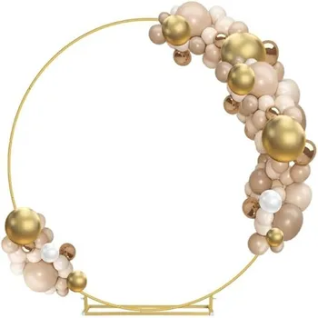 Metal Circle Stand Wedding Arche Round Balloon Arch Flower Gold Background Arch DIY Frame Birthday Party Baby Shower Decorati 2