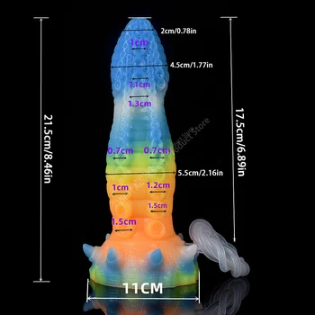 Remote Control Vibrating Egg Dildo For Women Octopus Tentacles Animal Penis Glow In Dark Anal Plug Syringe Ejaculation Sex Toys 6
