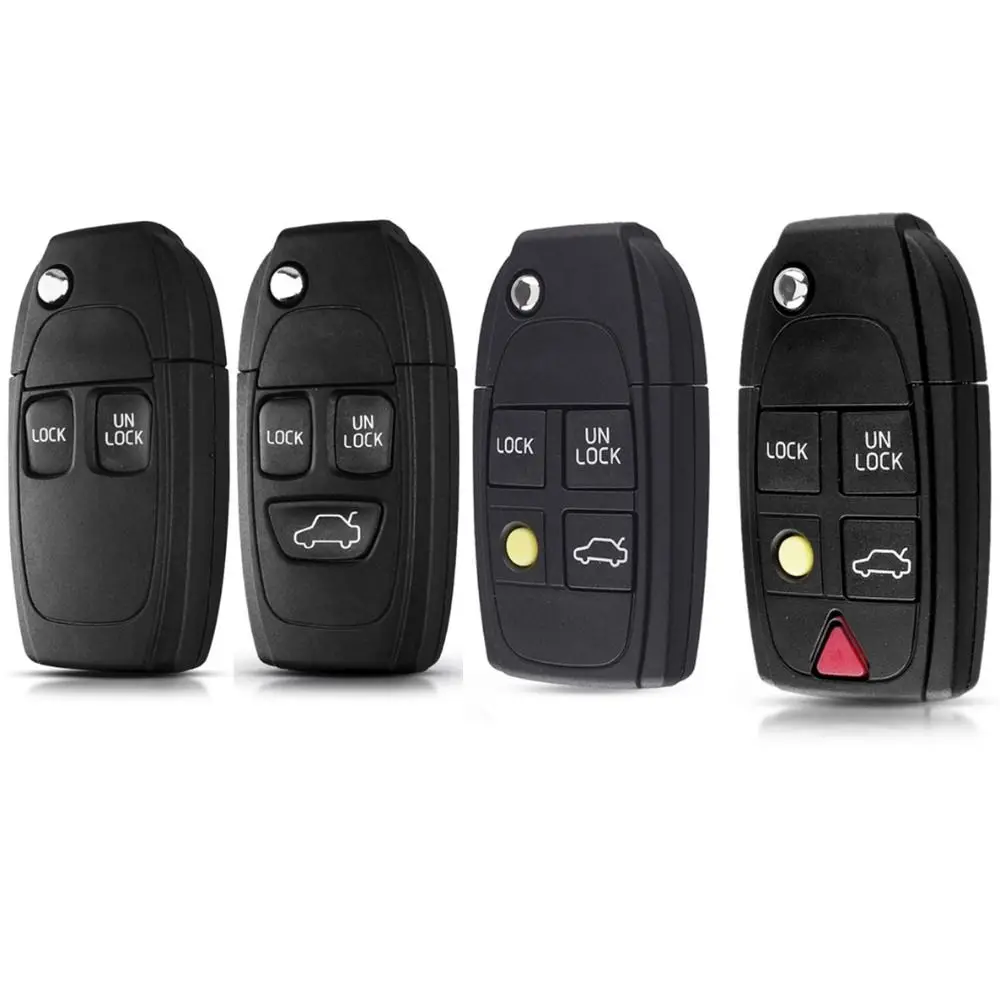 Flip Folding Remote Key Shell ABS Modified Remote Fob Cover 2/3/4/5 Buttons for Volvo XC70 XC90 V50 V70 S60 S80 C30 qwmend 5 buttons replacement smart car key fob case for volvo xc70 xc90 v50 v70 s60 s80 c30 remote flip key shell