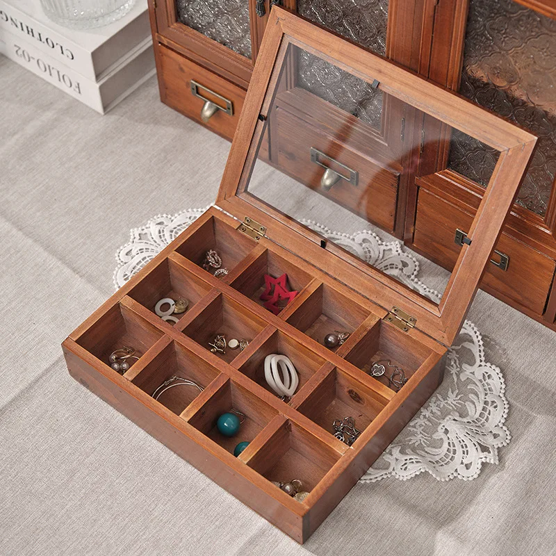 Wooden Jewelry Boxes Glass Jewellery Box With Compartments Wooden