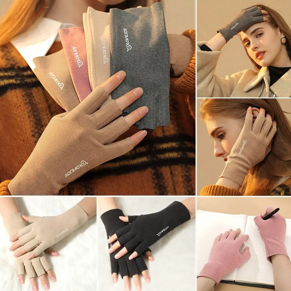Hot Sale Touchscreen Autumn Winter Riding Gloves Semi-Finger Short Mittens Warm Gloves Half Finger Gloves