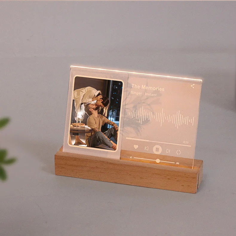 For Fuji Instant Photography 3-Inch 3-In-1 Acrylic Lighting Platform Photo Frame Mini Photo Transparent Luminous Frame