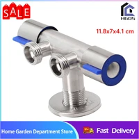 Double Handle Bathrooms Faucet Stainless Steels Cold Water Faucet Bathroom Washing Machine Faucet Triangle Valve Accessories 1