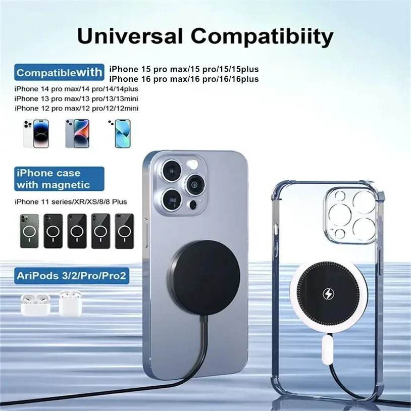 100W Magnetic Wireless Charger Dock for Magsafe iPhone 16-12 Samsung Xiaomi Mini USB A PD Fast Charging Pad Stand Mag Chargers