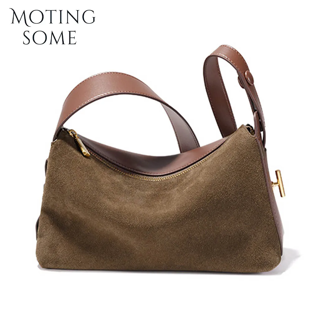 

Motingsome Vintage Shoulder Saddle Bags Luxury Frosted Fleece Leather Daily Bag Crossbody Lady Handbag Daily Purses New 2024