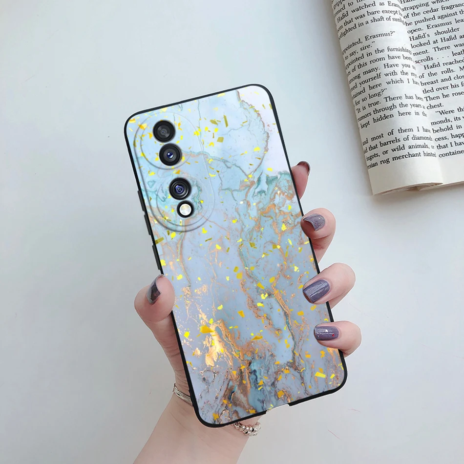 Stylish Flower Soft Silicone Phone Case for Huawei Honor 70 Series