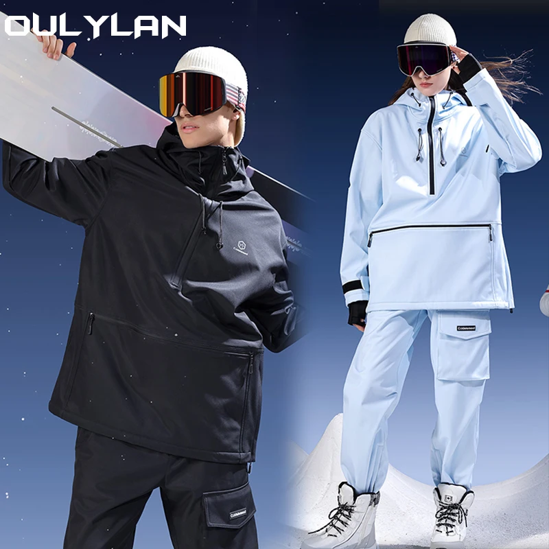 

2024 New Winter Ski Suit Women Snowboarding Jacket Men Thickened Warm Skiing Set Wind Proof Waterproof Snow Pants