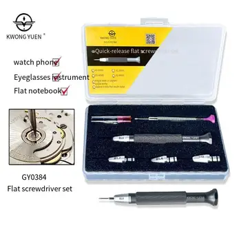 Kwong Yuen Kit di riparazione per orologi Set di cacciaviti piatti per occhiali per telefoni cellulari Strumenti per orologiai