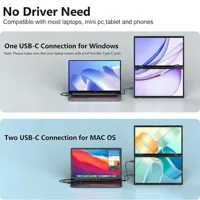14'' Portable Dual Monitor 1.2K 1920*1200P Stacked Foldable Dual Screen For PC Laptop Screen Extender  180° Automatic Rotation - Image 3