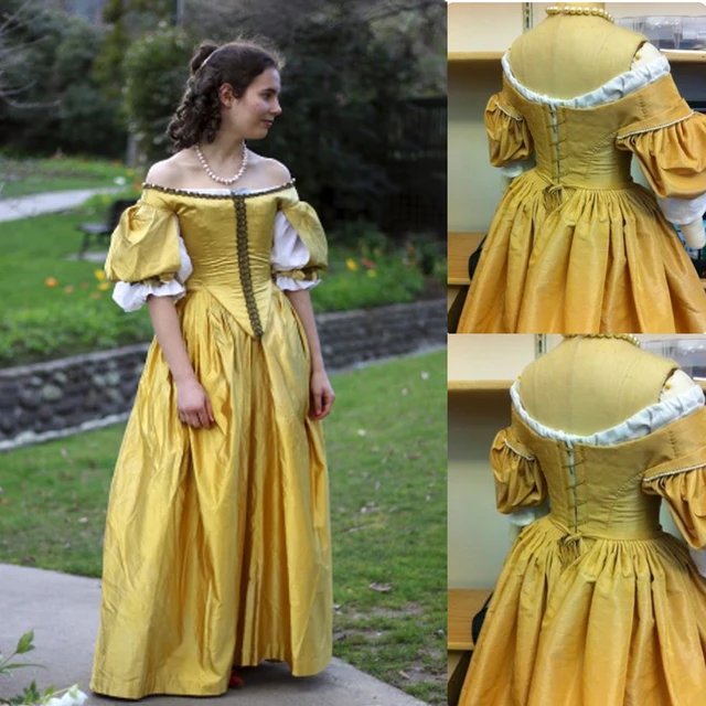 Renaissance Women Long Ball Gown Medieval Lady Royal Tudor Costume  Halloween