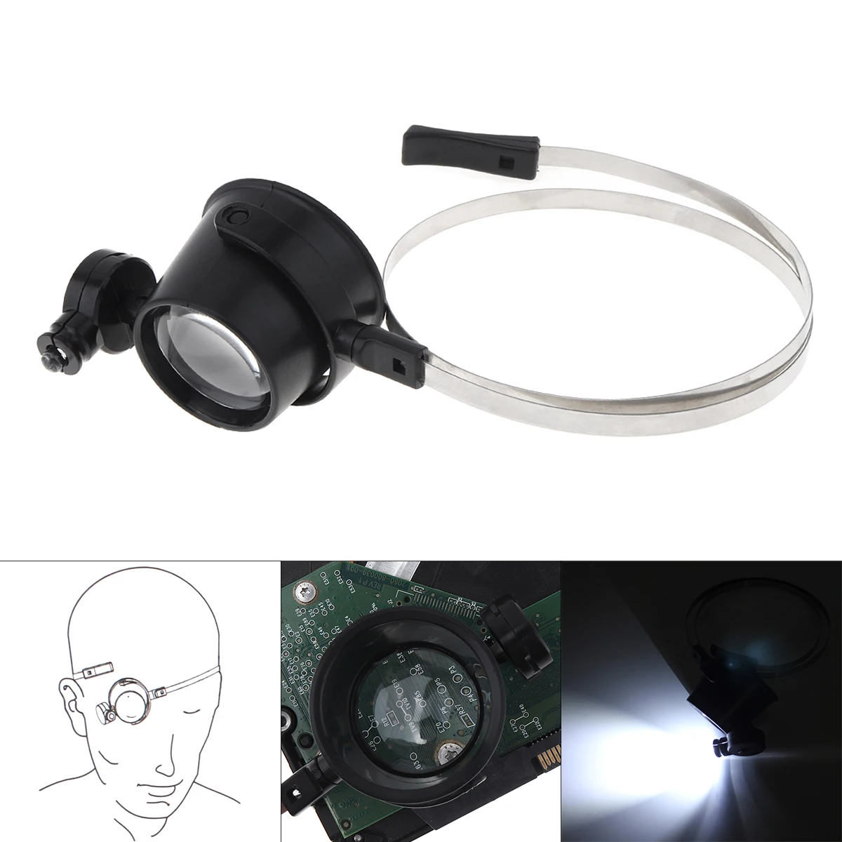 30X Lupe LED Light Handheld tragbare Multifunktions Geld Detektor mit Tasche 
