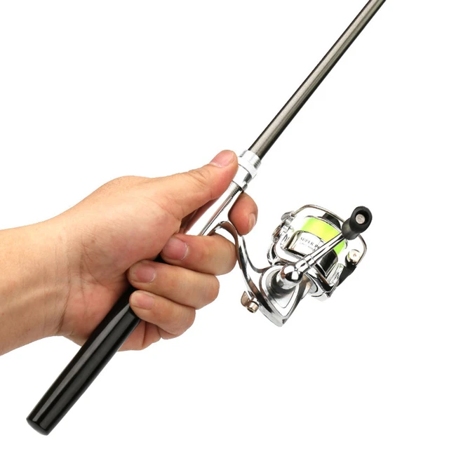 1m/1.4m/1.6m Pocket Collapsible Fishing Rod Reel Combo Mini Pen