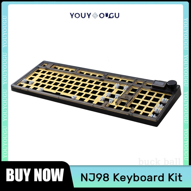 Keydous-ワイヤレスメカニカルキーボードキット、nj98、ノブスクリーン 
