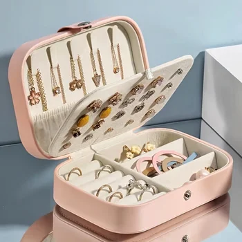 Jewelry storage box, earrings, necklaces, packaging, jewelry storage box, household rings, portable storage, jewelry box