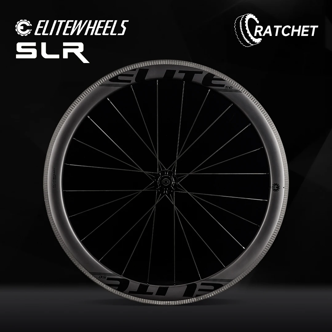 Carbon Bike Wheelset 700c Road Bike 3K Twill Brake Surface Clincher Tubeless Ratchet System 36T Straight Pull Hub SLR