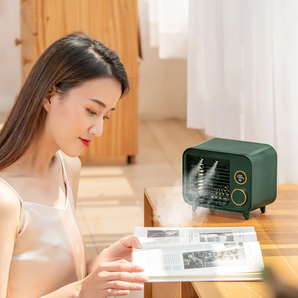

Portable Air Cooler mini USB Fan Air Conditioner Humidifier Air Cooler Humidification Design Five-speed Wind Water Cooling Fan