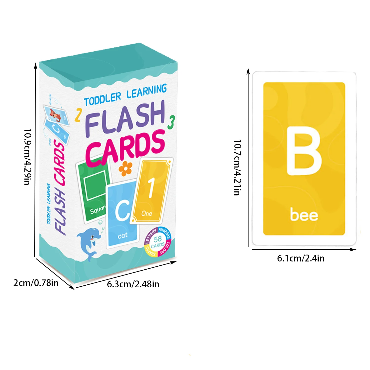 Children's Early Education Flash Card Learning Word Shapes, Colors, Numbers, English Letters Card 2