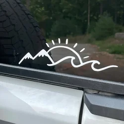 Mountain Wave Cute Waterproof Vinyl Car Decor Stickers - 20CM (Turquoise)