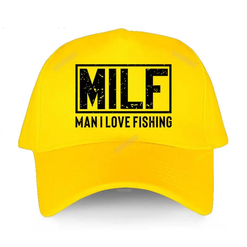 Milf Man I Love Fishing New Men Cotton Brand Hat Sea Loves Fishes