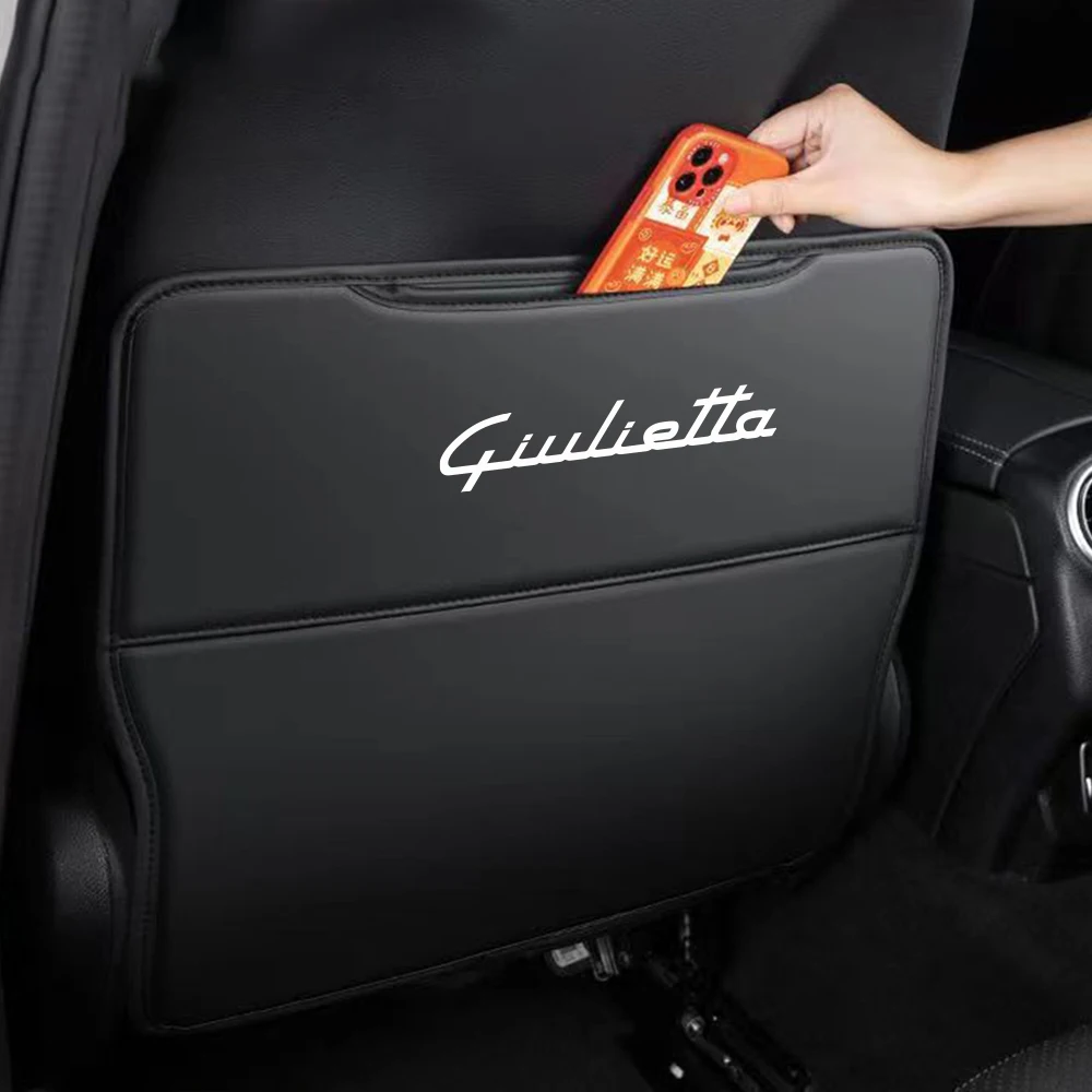 2PCS Leather Car Seat Back Anti Kick Pad For Alfa Romeo Giulietta 940 2010-2014 2015 Auto Accessories