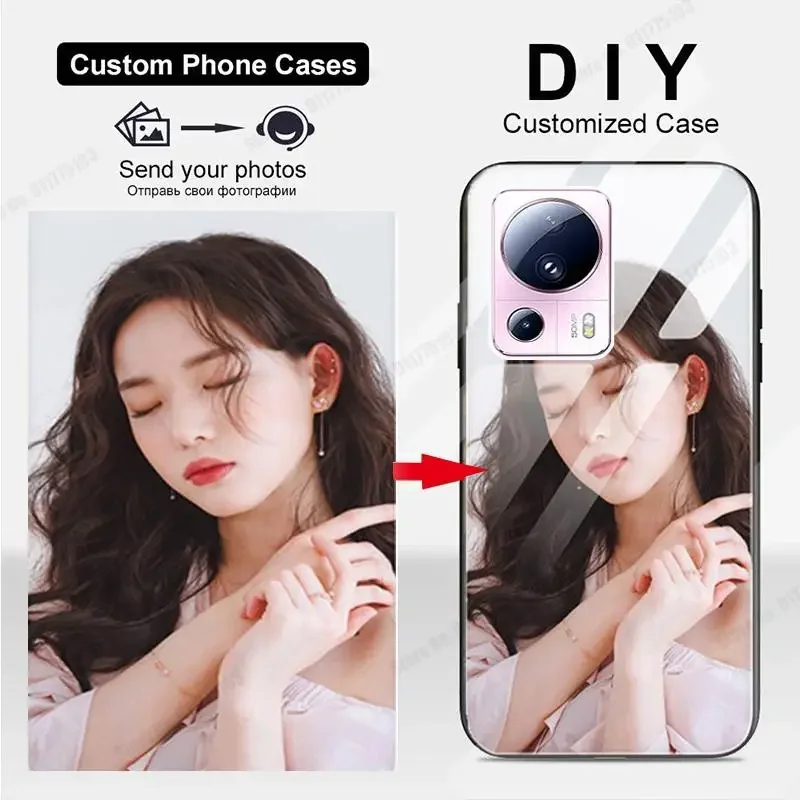 Personalized Custom Picture Phone Case with Tempered Glass Back Cover