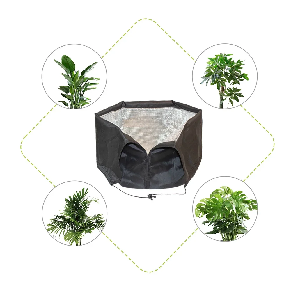 1 Stück wiederverwendbare Pflanzenfrost-Abdeckung – Winterschutztasche für Bäume, Handflächen und Sträucher mit Kordelzug, kälte- und insektensichere Gartendecke – Detail 4