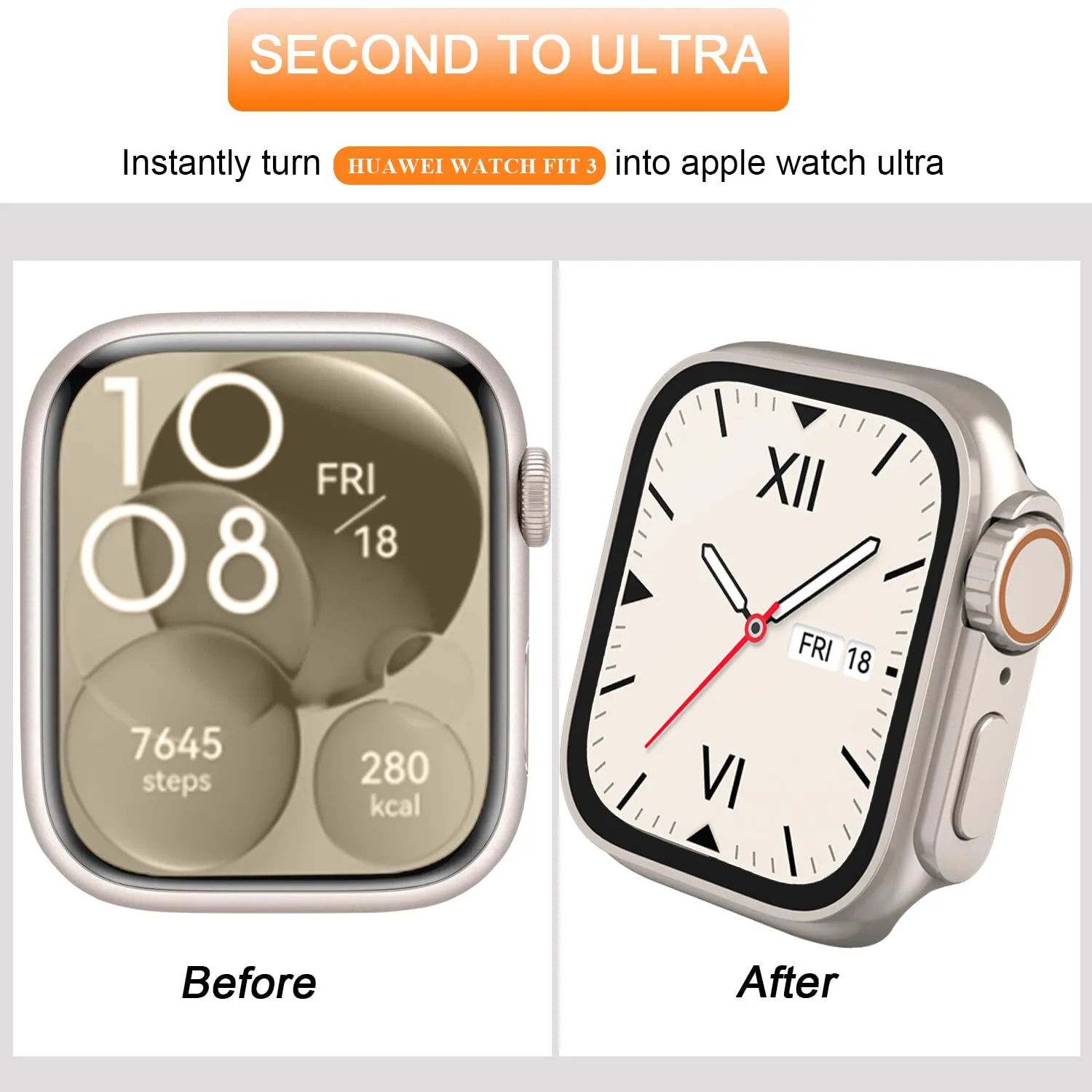 Ultra Protective Case with Tempered Glass Screen Protector for Smartwatch Fitness Tracking