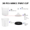 10/20/30/50 PCS Paint Adapter Spray Gun Paint Mixing Cup No-Clean Spray Gun Tank Paint Tank 165/400/600ml Disposable Paint Cup 2
