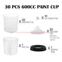 10/20/30/50 PCS Paint Adapter Spray Gun Paint Mixing Cup No-Clean Spray Gun Tank Paint Tank 165/400/600ml Disposable Paint Cup 2