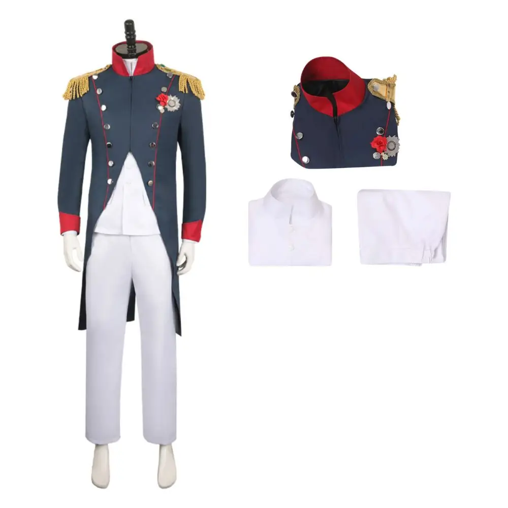 thumbnail image 1 of Disfraz de fantasía de Napoleón para hombre adulto, disfraz medieval, conjunto de uniforme, sombrero de Napoleón, trajes de juego de rol, traje de carnaval de Halloween, 1 of 5