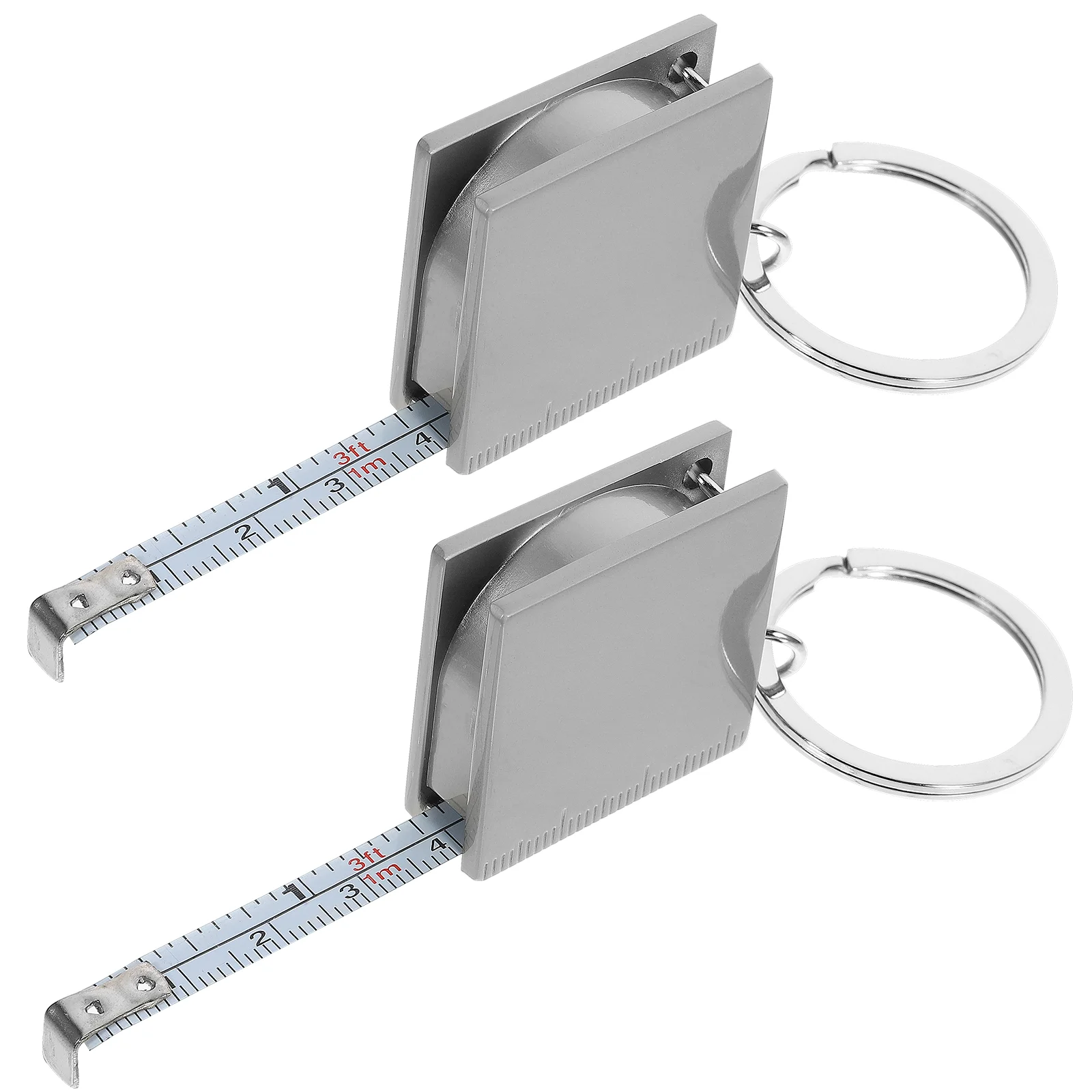

2 Pcs Tape Measure Keychain Mini Measuring Tool Portable Fob Business Double Sided