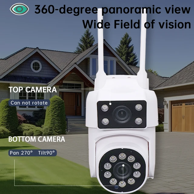 8MP 4K Dual Lens with Dual Screen PTZ Wifi Camera Ai Human Detect Auto Tracking Wireless Outdoor Surveillance Camera 390EYES App 2