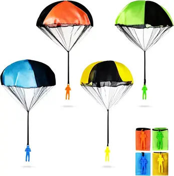 2/4/6/12Parachute Figures Hand Throw Toy Throwing Army Toy Outdoor Children's Toss It Up Flying Toys Unique Boy Girl Easter Gift