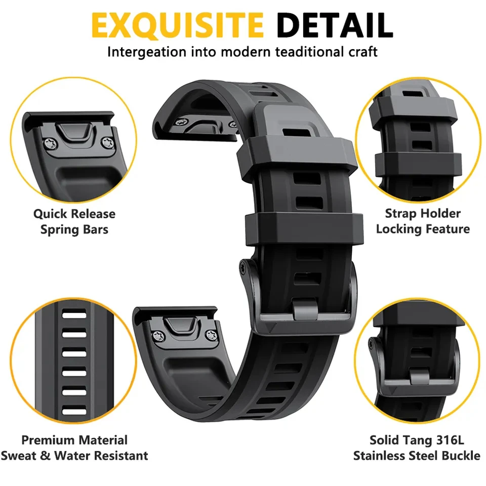 22mm 26mm Original Rubber Band For Garmin Forerunner 965 955