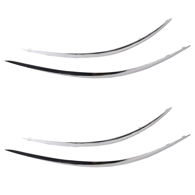 2 Pair Front Bumper Chrome Strip Trim Molding For Mercedes W211 E320