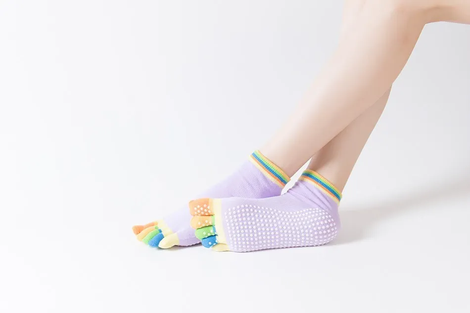 WOSWEIR 1 Pair Women Sports Yoga Socks Five Finger Slipper Anti Slip Lady Pilates Ballet Heel Professional Dance Protector 28 S3e681ff609ed49dbaf9aaff9aebef562c