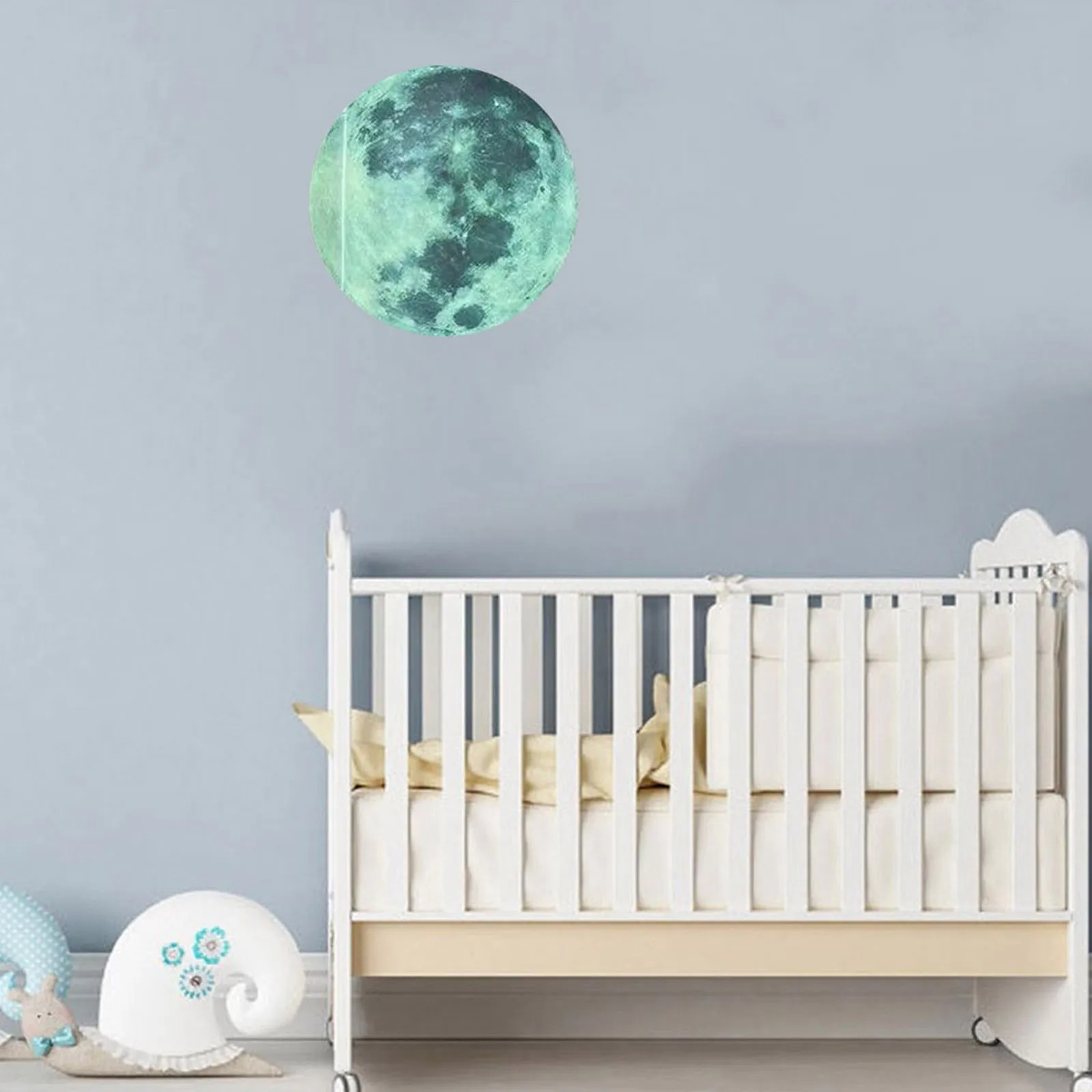 Luminous Wall Stickers 3D Wall Stickers 5/12/20cm Luminous Moon 3D Wall Sticker for Kids Room Living Room Bedroom Decor Glow In Dark Wallpaper